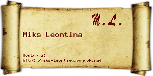 Miks Leontina névjegykártya